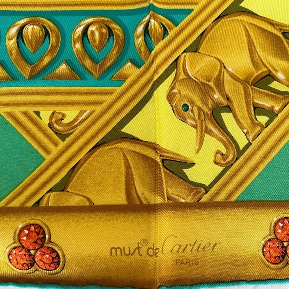 Cartier Silk Scarf Parade des Elephants Rare Vintage 1980’s-1990 - Picture 17 of 17